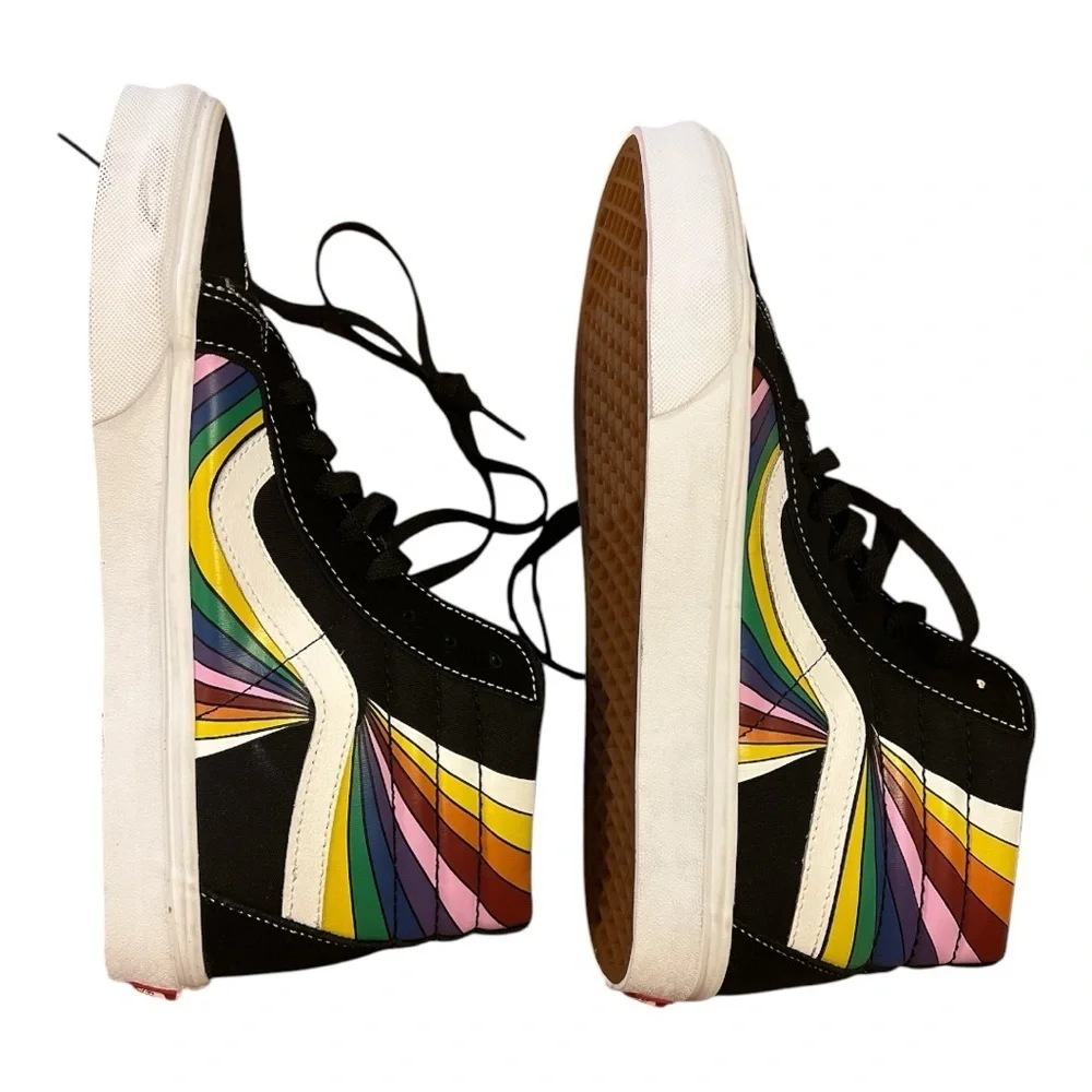 Vans Black and Multicolor High-Top Sneakers‎